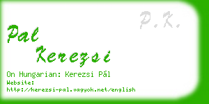 pal kerezsi business card