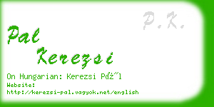 pal kerezsi business card